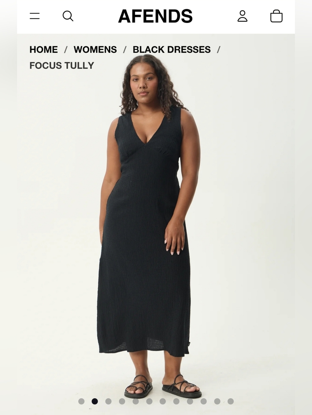 Afends Seersucker Maxi Dress - Black